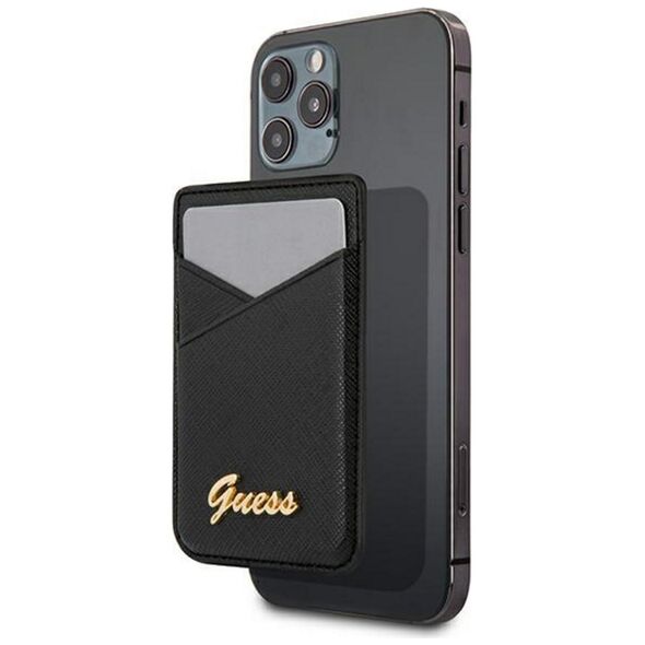 Guess card slot GUWMSSASLBK black MagSafe Saffiano 3666339006785