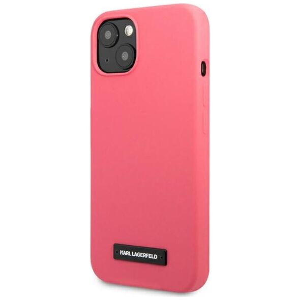 Karl Lagerfeld case for iPhone 13 KLHCP13MSLMP1PI fuchsia hard case Liquid Glitter Logo 3666339048815
