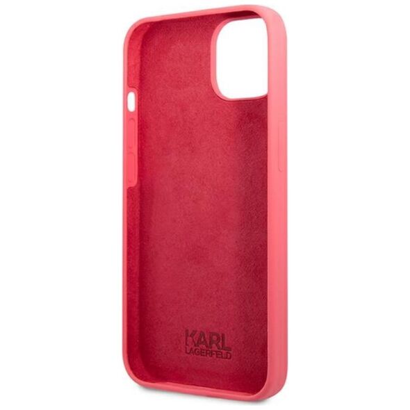 Karl Lagerfeld case for iPhone 13 KLHCP13MSLMP1PI fuchsia hard case Liquid Glitter Logo 3666339048815