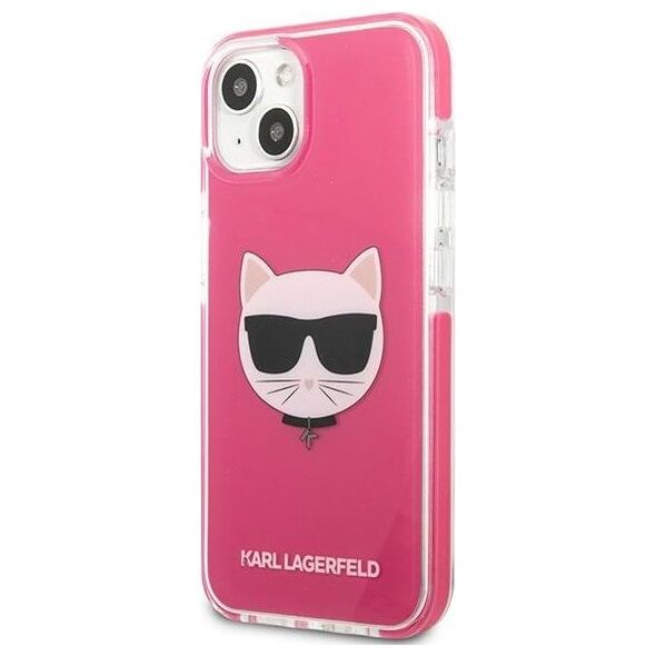 Karl Lagerfeld case for iPhone 13 Pro Max KLHCP13XTPECPI fuchsia hard case Iconic Choupette Head 3666339048556