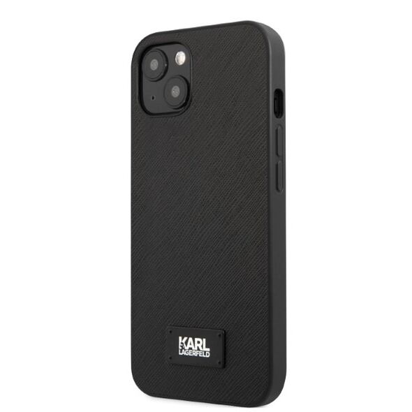 Karl Lagerfeld case for iPhone 13 Mini KLHCP13SSFMP2K black hard case Saffiano Logo 3666339048921