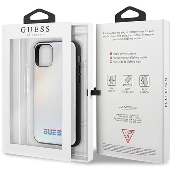 Guess case for iPhone 11 Pro GUHCN58BLD silver hard case Iridescent 3700740461518
