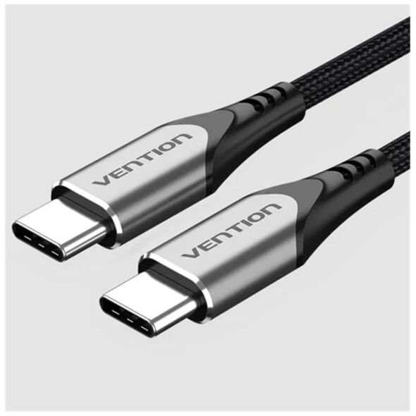 VENTION Nylon Braided Type-C to Type-C 3A/PD 60W Cable 1M Gray Aluminum Alloy Type (TADHF) (VENTADHF) έως 12 άτοκες Δόσεις