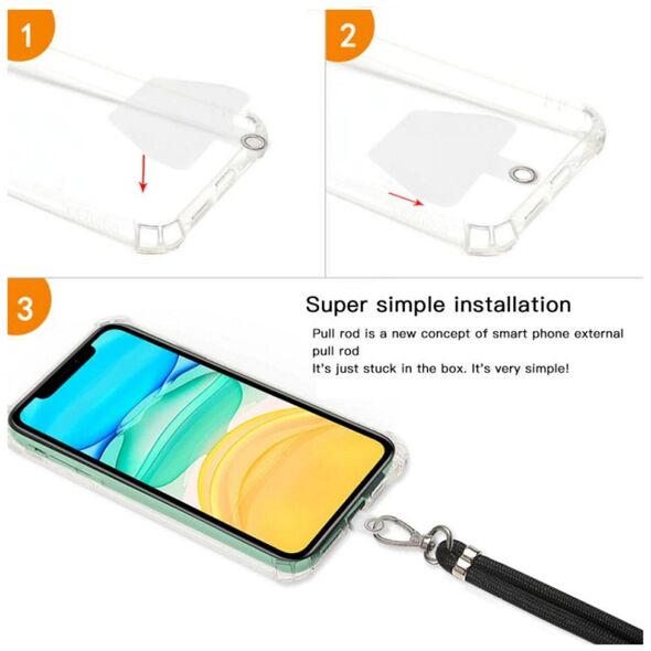 Universal neck strap for phones black 5900495928221