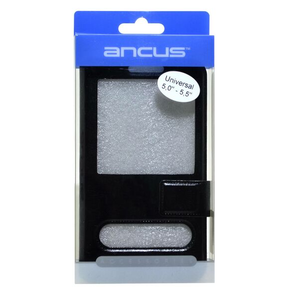 Ancus Θήκη Book S-View Ancus Stick it Universal για Smartphone 5.0" - 5.5" Μαύρη 15803 5210029038488