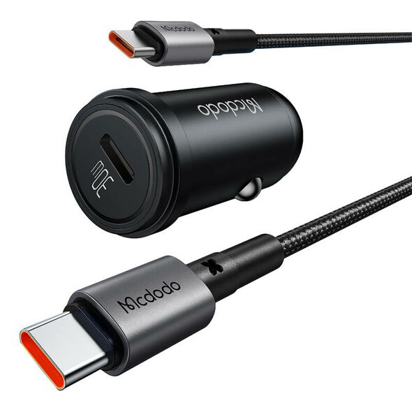 Mcdodo Car Charger McDodo CC-7493 65W With Mini White USB-C Cable With E-mark Chip 1m 100W (black) 060002  CC-7493 έως και 12 άτοκες δόσεις 6921002674935