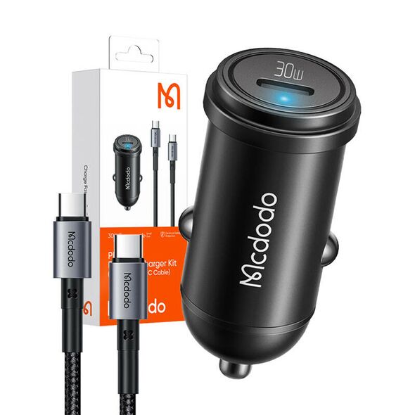 Mcdodo Car Charger McDodo CC-7493 65W With Mini White USB-C Cable With E-mark Chip 1m 100W (black) 060002  CC-7493 έως και 12 άτοκες δόσεις 6921002674935