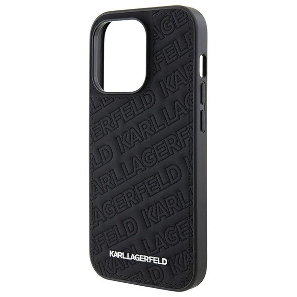 Karl Lagerfeld case for iPhone 15 Pro 6,1&quot; KLHCP15LPQKPMK black HC QUILTED K PATTERN 3666339165055