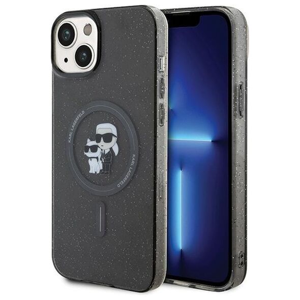 Karl Lagerfeld case for iPhone 15 Plus 6,7&quot; KLHMP15MHGKCNOK black HC Magsafe IML KC Glitter 3666339162641