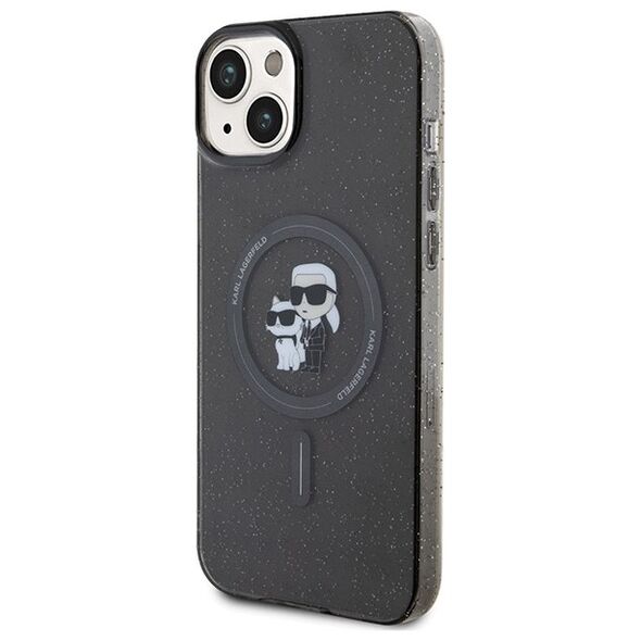 Karl Lagerfeld case for iPhone 15 Plus 6,7&quot; KLHMP15MHGKCNOK black HC Magsafe IML KC Glitter 3666339162641