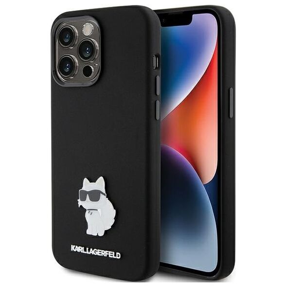 Karl Lagerfeld case for iPhone 15 Pro 6,1&quot; KLHCP15LSMHCNPK black HC SILICONE C METAL PIN 3666339166373