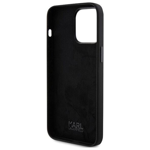 Karl Lagerfeld case for iPhone 15 Pro 6,1&quot; KLHCP15LSMHCNPK black HC SILICONE C METAL PIN 3666339166373
