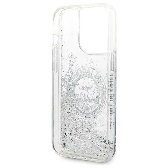 Karl Lagerfeld case for iPhone 14 Pro Max 6,7&quot; KLHCP14XLCRSGRS silver hardcase Liquid Glitter RSG 3666339085919