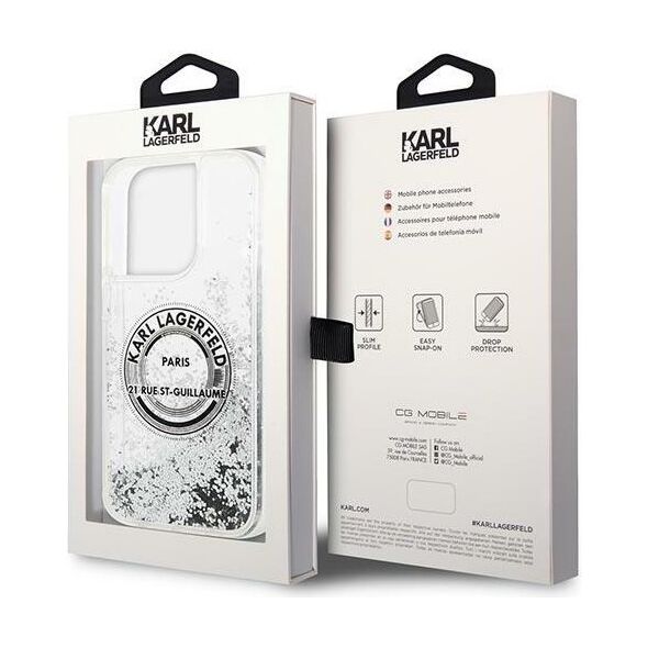 Karl Lagerfeld case for iPhone 14 Pro Max 6,7&quot; KLHCP14XLCRSGRS silver hardcase Liquid Glitter RSG 3666339085919