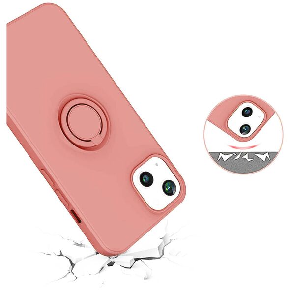 Case IPHONE 13 PRO Silicone Ring Magnetic Stand pink 5904161118268