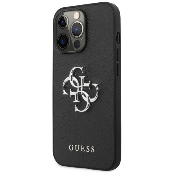 Original Case IPHONE 13 PRO / 13 6,1" Guess Hardcase Saffiano 4G Metal Logo GUHCP13LSA4GSBK black 3666339024093