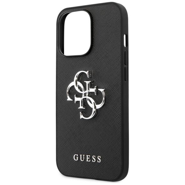 Original Case IPHONE 13 PRO / 13 6,1" Guess Hardcase Saffiano 4G Metal Logo GUHCP13LSA4GSBK black 3666339024093