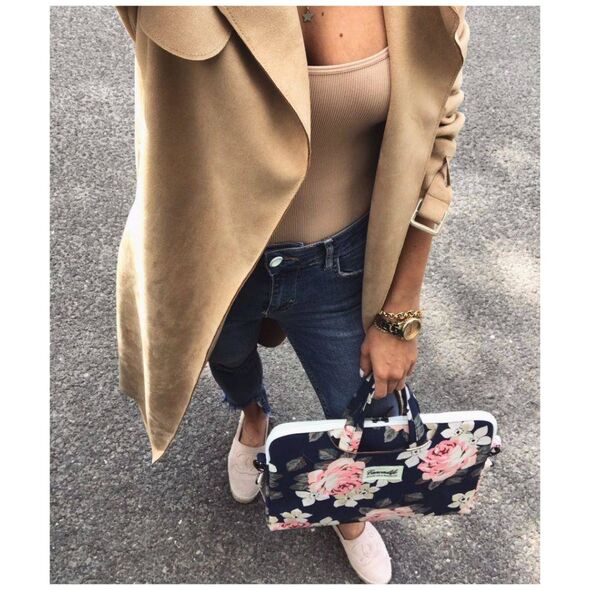 Case Canvaslife Sleeve Laptop 13" - 14" Navy Rose pattern 0795787711200