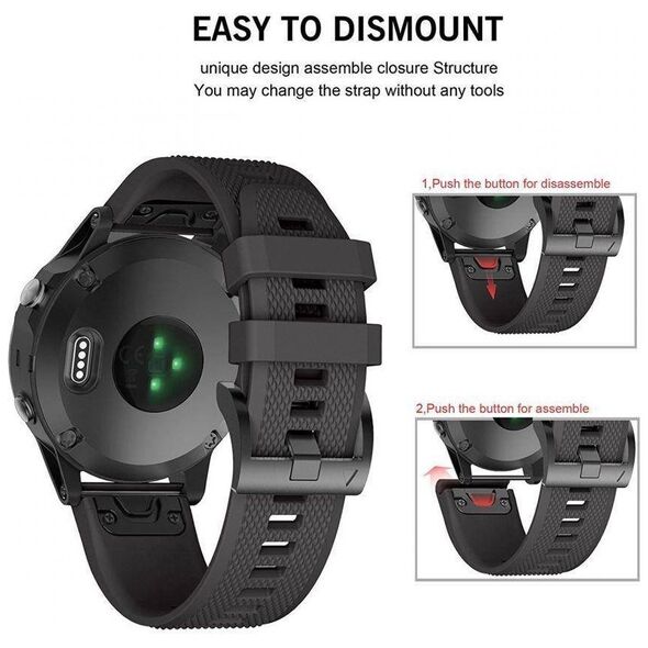 Strap for GARMIN FENIX 3 / 5X / 3HR / 5X PLUS / 6X / 6X PRO / 7X Tech-Protect Smooth black 5906735412598