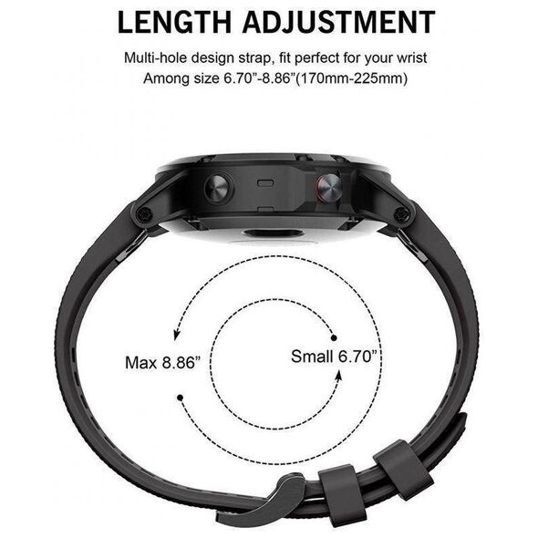 Strap for GARMIN FENIX 3 / 5X / 3HR / 5X PLUS / 6X / 6X PRO / 7X Tech-Protect Smooth black 5906735412598
