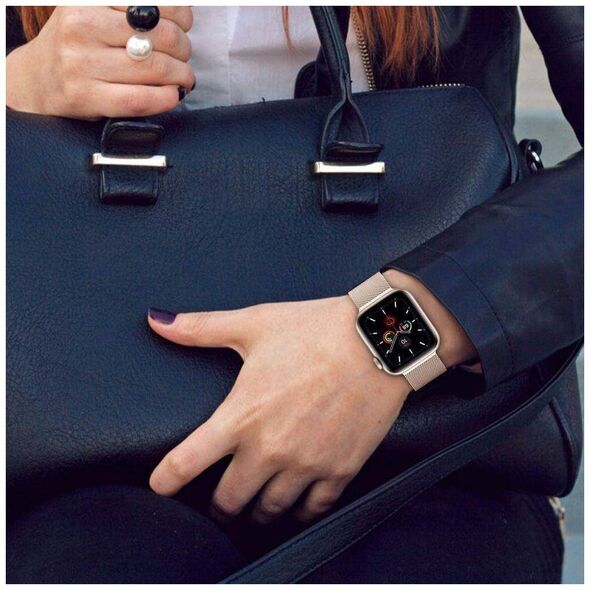 Strap for APPLE WATCH 4 / 5 / 6 / 7 / SE (42 / 44 / 45 MM) Tech-Protect Milaneseband silver 5906735412666