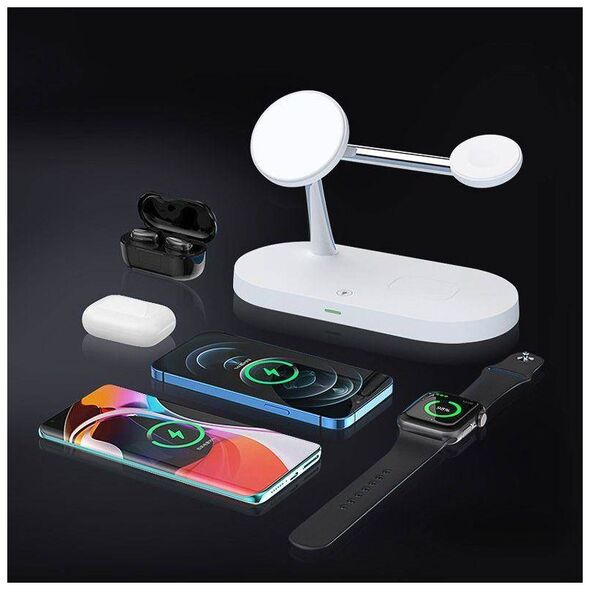Wireless Charger 3in1 MagSafe Quick Charge Tech-Protect A12 white 6216990211850