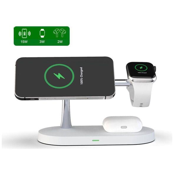 Wireless Charger 3in1 MagSafe Quick Charge Tech-Protect A12 white 6216990211850