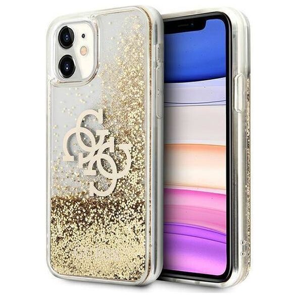 Original Case IPHONE 11 Guess Hardcase 4G Big Liquid Glitter (GUHCN61LG4GGO) gold 3666339006334