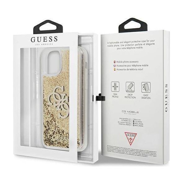 Original Case IPHONE 11 Guess Hardcase 4G Big Liquid Glitter (GUHCN61LG4GGO) gold 3666339006334