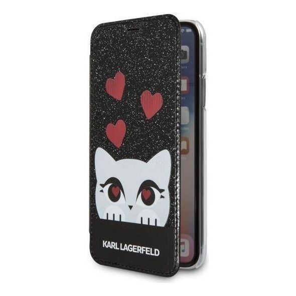 Original Case IPHONE X / XS Karl Lagerfeld Book Valentine (KLFLBKPXVDCBK) black 3700740413647