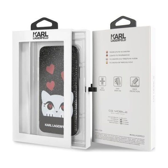 Original Case IPHONE X / XS Karl Lagerfeld Book Valentine (KLFLBKPXVDCBK) black 3700740413647