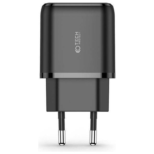 Charger 20W USB QC3.0 + USB-C PD Tech-Protect C20W black 9589046924286