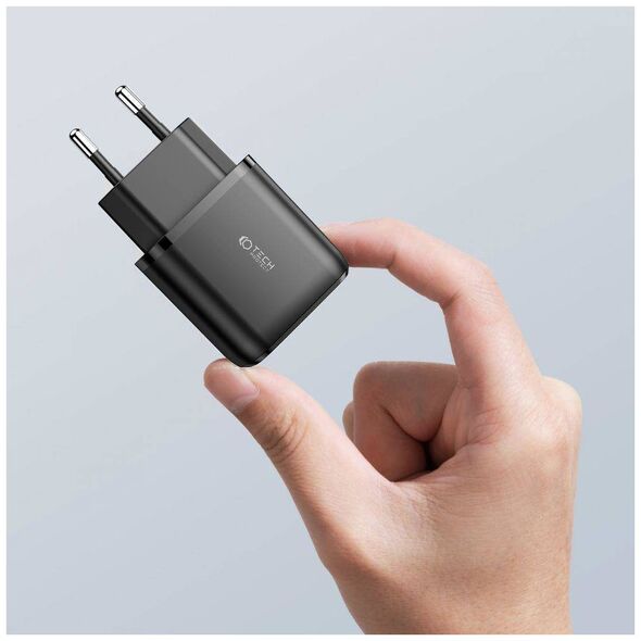 Charger 20W USB QC3.0 + USB-C PD Tech-Protect C20W black 9589046924286