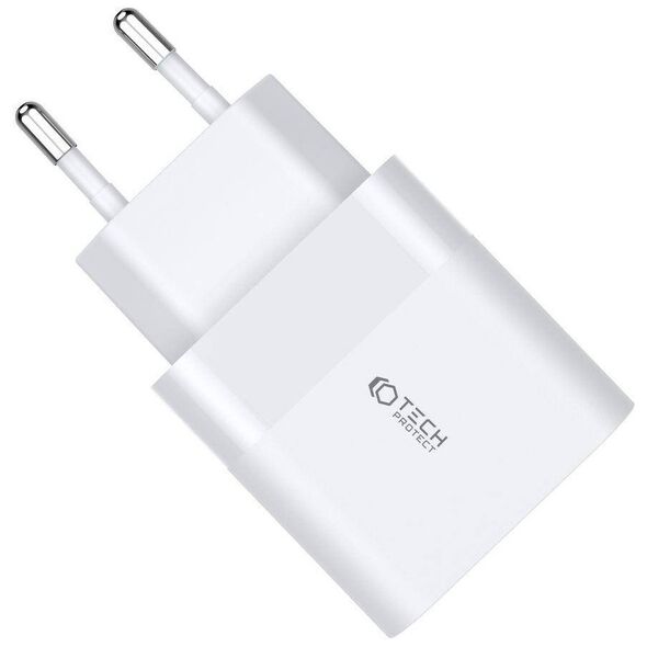 Charger 30W USB QC3.0 + USB-C PD Tech-Protect C30W white 9589046926792