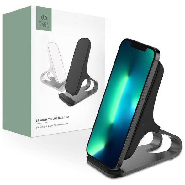 Wireless Charger 15W Tech-Protect QI15W-S1 black 9490713937136