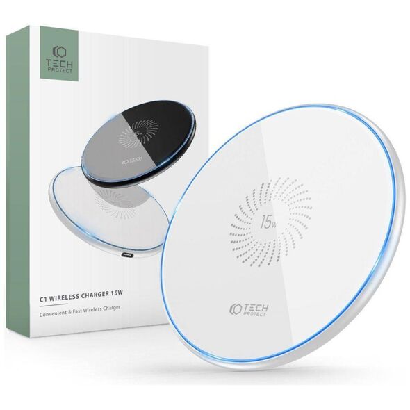 Wireless Charger 15W Tech-Protect QI15W-C1 white 9589046926327