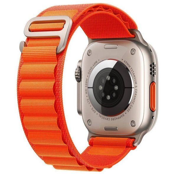 Strap for APPLE WATCH 4 / 5 / 6 / 7 / 8 / SE / ULTRA (42 / 44 / 45 / 49 MM) Tech-Protect Nylon Pro orange 9490713928356