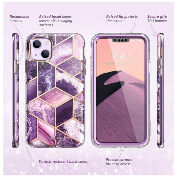 Original Case IPHONE 14 PLUS Supcase Cosmo Marble purple 843439119413