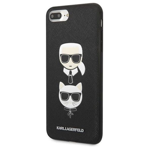 Original Case IPHONE 7+ / 8+ Karl Lagerfeld Hardcase Saffiano Ikonik Karl&Choupette Head (KLHCI8LSAKICKCBK) black 3666339054991