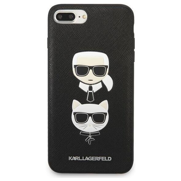 Original Case IPHONE 7+ / 8+ Karl Lagerfeld Hardcase Saffiano Ikonik Karl&Choupette Head (KLHCI8LSAKICKCBK) black 3666339054991