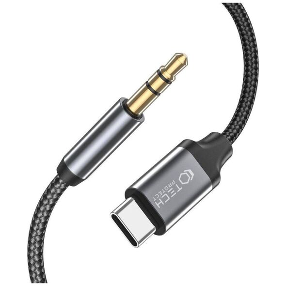 Cable 1m USB-C - AUX mini jack 3,5mm Tech-Protect Ultraboost black 9490713929070
