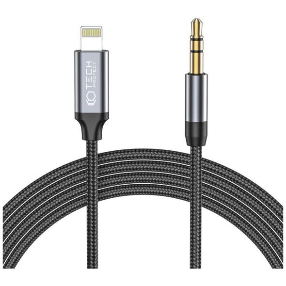 Cable 1m Lightning - AUX mini jack 3,5mm Tech-Protect Ultraboost black 9490713929087