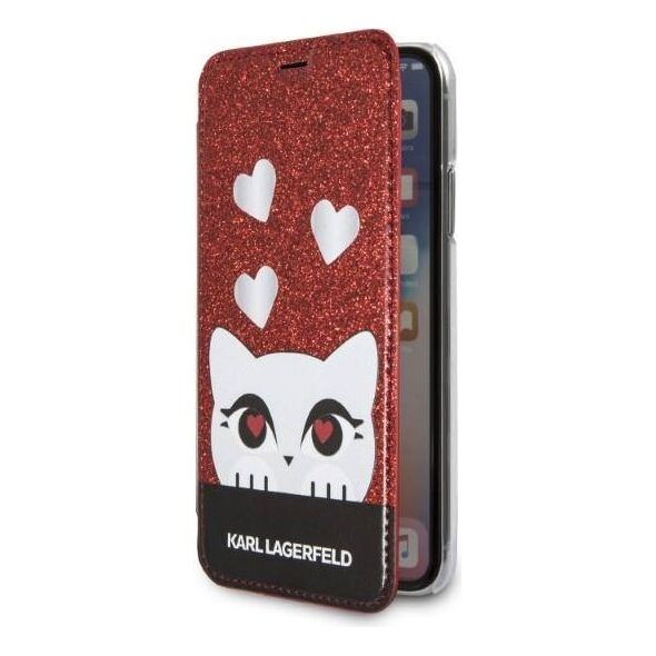 Original Case IPHONE X / XS Karl Lagerfeld Book Valentine red 3700740413654