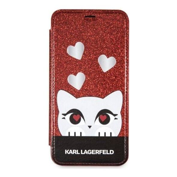Original Case IPHONE X / XS Karl Lagerfeld Book Valentine red 3700740413654