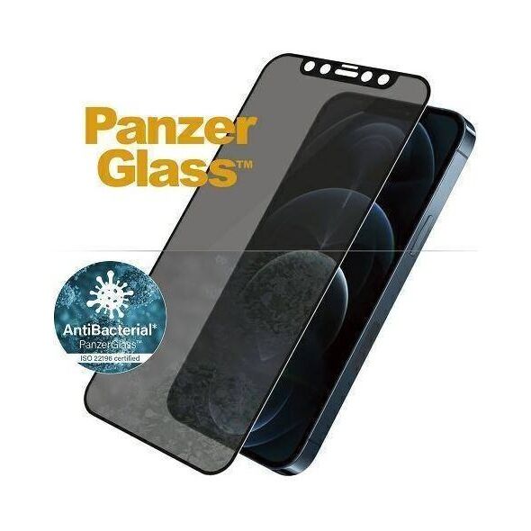 Tempered Glass 5D IPHONE 12 PRO MAX PanzerGlass E2E Super+ Case Friendly AntiBacterial Microfracture Privacy black 5711724127120