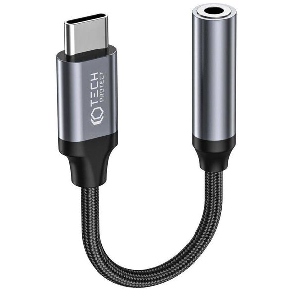 Adapter for Earphones USB-C - minijack 3,5mm Tech-Protect Ultraboost black 9490713929667
