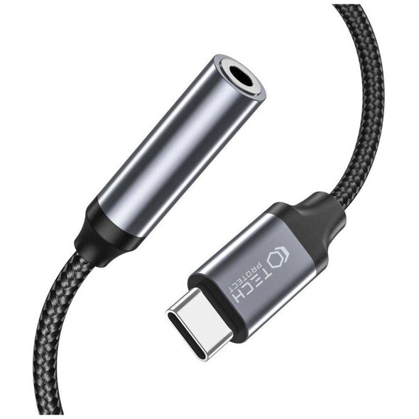 Adapter for Earphones USB-C - minijack 3,5mm Tech-Protect Ultraboost black 9490713929667