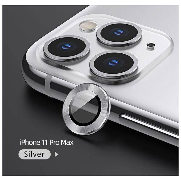 Tempered Glass for Camera IPHONE 11 PRO MAX USAMS Camera Lens Glass Metal Ring silver 6958444987576