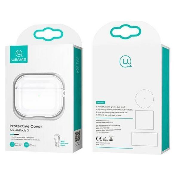 Case APPLE AIRPODS 3 USAMS Case Black (BH740AP02) transparent 6958444971315