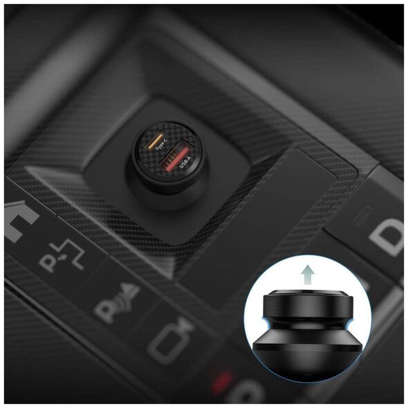 Car Charger 45W USB-C PD + QC3.0 USB Tech-Protect CC45W black 9490713931707